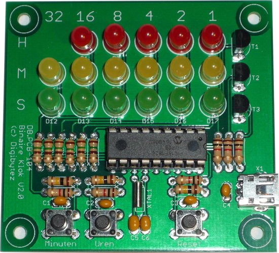 Digibytez - Binary Clock DIY Kit V2.0 van Digibytez