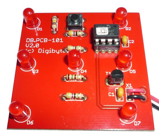 Digibytez - LED Dice DIY Kit V2.0 (Red) van Digibytez
