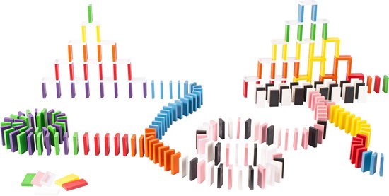 Domino stenen Don Domino 10-kleurenmix (250 stuks) + opbergemmer van Merkloos