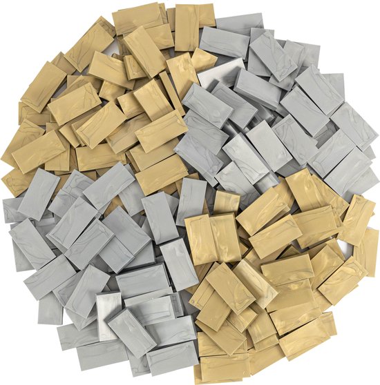Domino stenen Don Domino goud/zilver (200 steentjes) + opbergemmer van Longfield Games