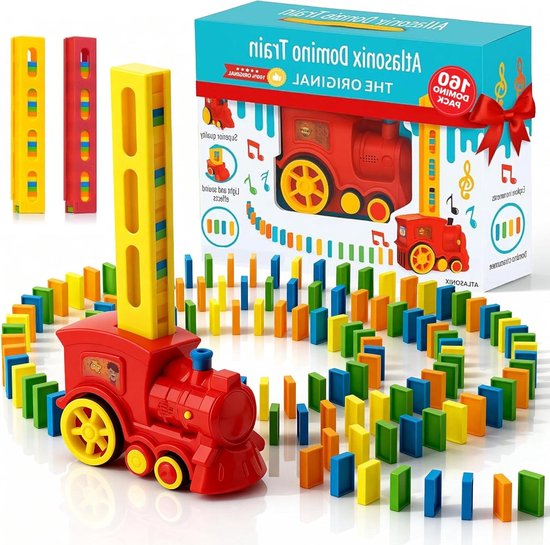 Dominotrein met 160 Blokken - Domino Rally Trein - Kinderen Leren Spelen - Automatische Plaatsing - 160 Blokken - Multicolor van Merkloos