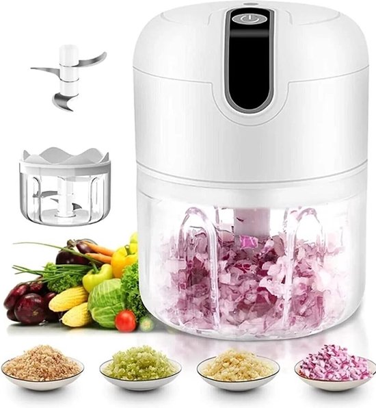 Draagbare USB Foodprocessor - Oplaadbare Keukenmixer - 250 ML Capaciteit - Geschikt voor Babyvoeding , Groente en Smoothie - Mini Blender - Blender To Go - Voor Onderweg van FlinQ