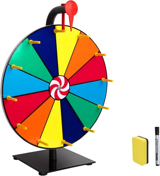 Draaibaar Prijzenwiel Tafelblad met 12 Kleursleuven voor Evenementen