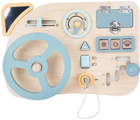 Druktebord in de vorm van een auto, educatief druktebord voor kinderen, van hout van Merkloos