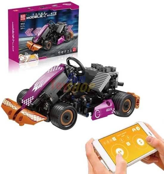 DW4Trading Remote Controlled GO-KART Racing 289 Stukjes -23x11x14 cm - Compatibel met Grote Merken van DW