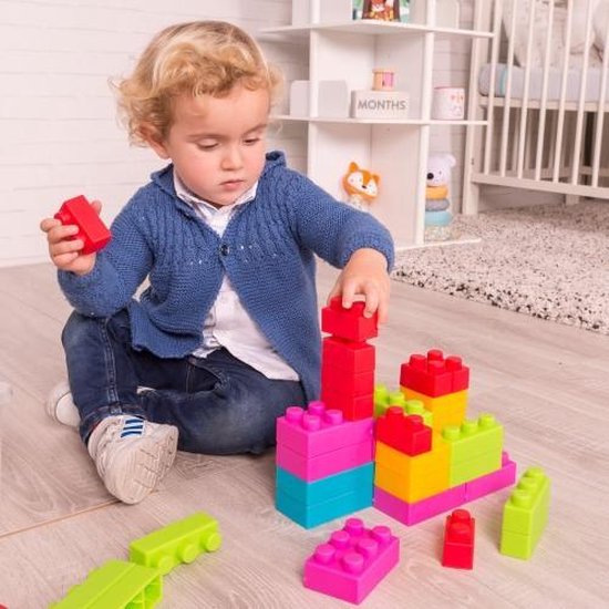 Easy Bricks - Imaginarium - Zachte en Flexibele Bouwstenen - 45 XL Blokken - In Opbergdoos van Imaginarium