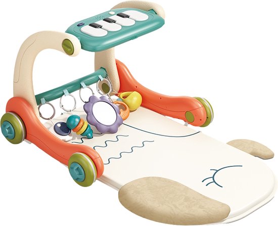 Eco Toys Oranje 3-in-1 Speelkleed en Loopwagen HC623152 van Eco Toys