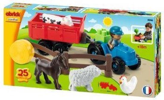 Ecoiffier Abrick - Boer met traktor en dieren van Ecoiffier