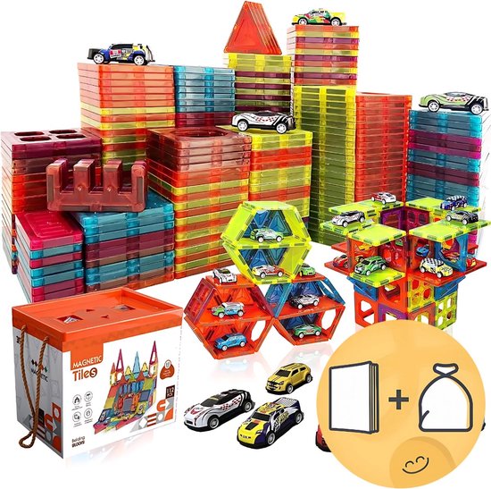 Eduvate Magnetic Tiles - Auto Speelgoed - 94 Stuks - Magnetisch Speelgoed - Magnetisch Bouwspeelgoed - Magnetische Bouwstenen - Kinderspeelgoed - Magnetische Tegels van Merkloos