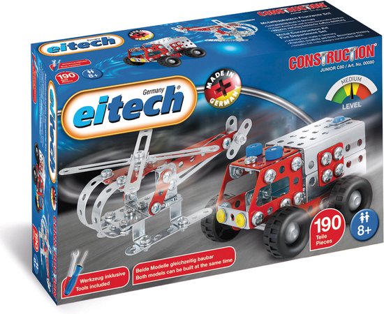 Eitech Constructieset Brandweerauto Staal Zilver/rood 192-delig van EITECH