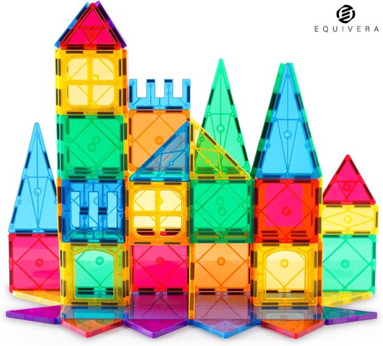 Equivera Magnetic Tiles - Magnetisch Speelgoed - Magnetic Tiles Speelgoed - Magnetisch Speelgoed Tegels van Merkloos