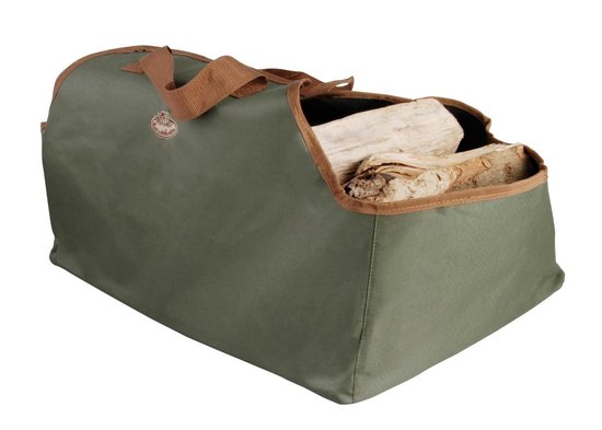 Esschert Design - Haardbloktas - Haardvuur accessoires - Textiel - Groen van Esschert Design