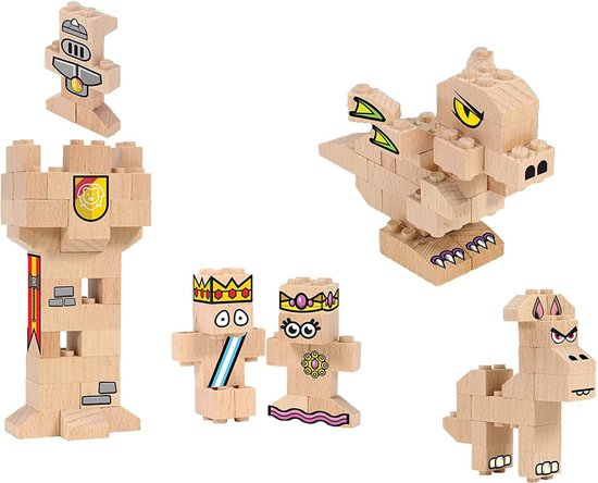 FabBrix - Houten speelgoedstenen - Ridders & Kastelen 6-in-1 van FabBrix