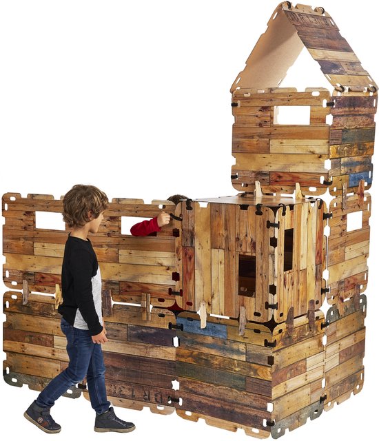 Fantasy Forts Extra Large Set - Speelhuisje - 4 tot 12 jaar - 24 Platen - 24 Clips - 54 Klittenband stukjes - Hut bouwen - Bouwpakket kinderen van Merkloos