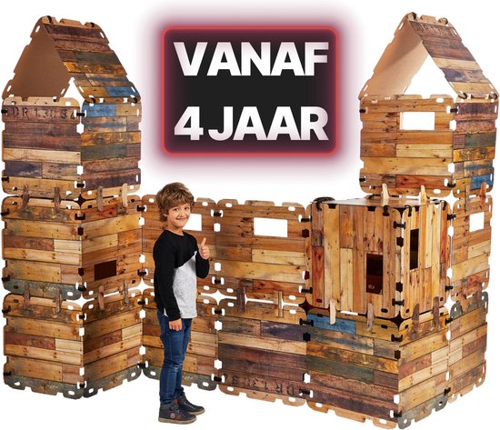 Fantasy Forts Mega Set - Speelhuisje - 4 tot 12 jaar - 32 Platen - 32 Clips - 72 Klittenband stukjes - Hut bouwen - Bouwpakket kinderen van Merkloos
