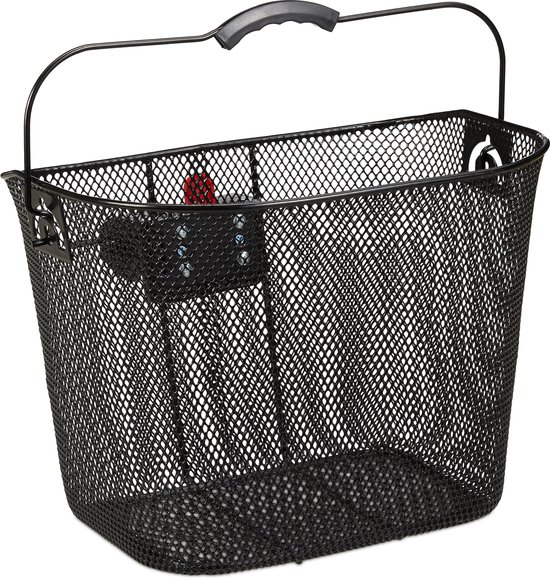 fietsmand voorop - afneembaar - met kliksysteem - 27 x 34,5 x 26 cm - metaal van TOM