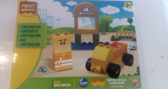 First Bricks garage - auto's - pomp - bouwstenen - blokken van Clementoni