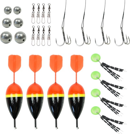 Fish-Xpro Snoekset Doodaas Visset - Doodaas Vissen op Snoek - Snoekdobbers - Stalen Onderlijnen – Wartels van Fish-Xpro