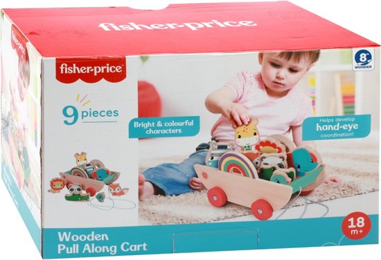 Fisher Price Houten Trekkar met Dieren van Fisher Price