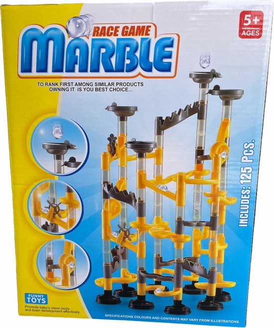 Funny Toys Marble RaceGame Knikkerbaan 125 delig van Funny Toys