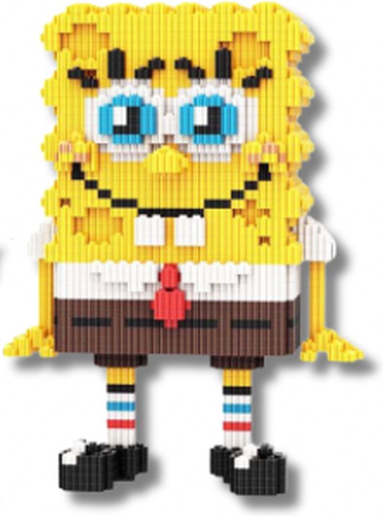 Geel tekenfiguur - 25 cm - bouwset - Building blocks - Nanoblocks van $