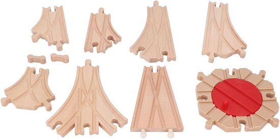 Generic Houten Treinbaan Uitbreidingspakket DIY-bouwspeelgoed voor Kinderen, Langdurige Houten Treinbaanset voor Kinderen, Inspireer Verbeelding en Creativiteit, Beukenhoutmateriaal (Pak C) van Merkloos