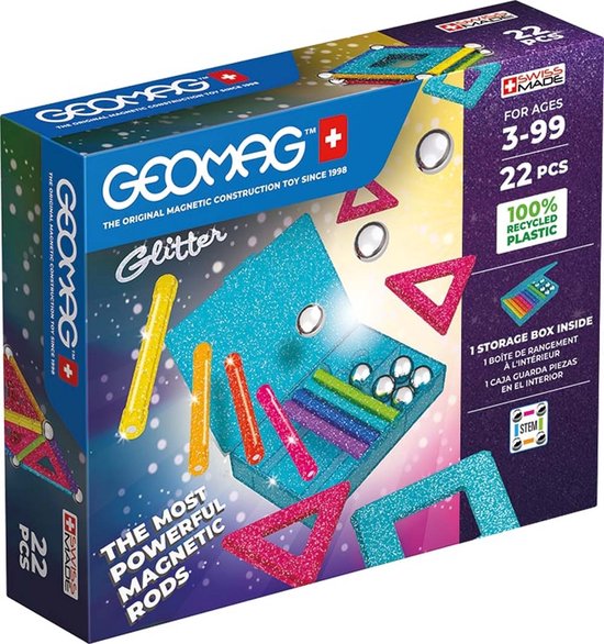 Geomag Glitter Panelen Set Recycled - 22-delig van Geomag