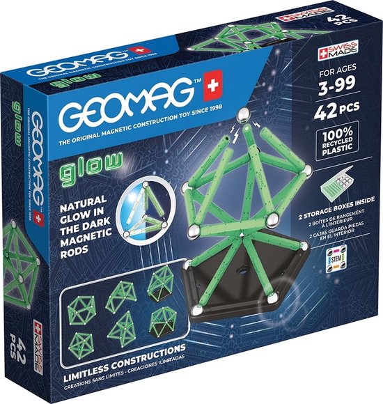 Geomag Glow Set Recycled - 42-delig van Geomag