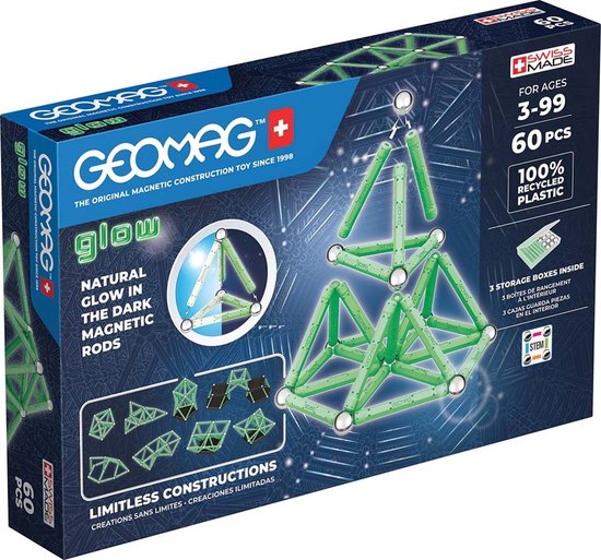 Geomag Glow Set Recycled - 60-delig van Geomag