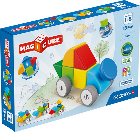 Geomag | Magicube Blokken Gerecyclede Auto's 13 Stuks van Merkloos
