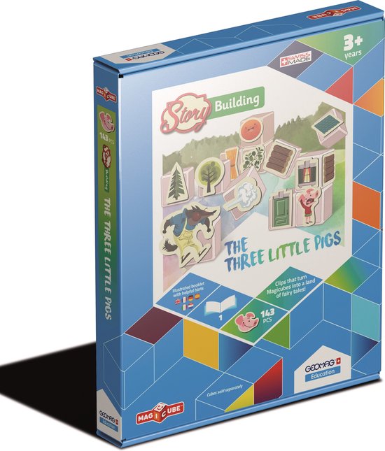 Geomag Magicube Story Building Three Little Pigs 143-delig van Geomag