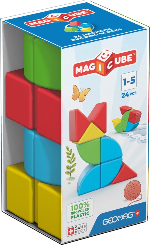 Geomag | Magicube Volledig Kleur Gerecycled Blokken Kristal 24 stuks van Geomag