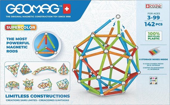 Geomag Super Color Recycled 142 delig van Geomag