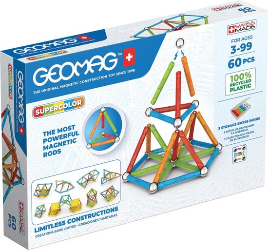 Geomag Super Color Recycled 60 delig van Geomag