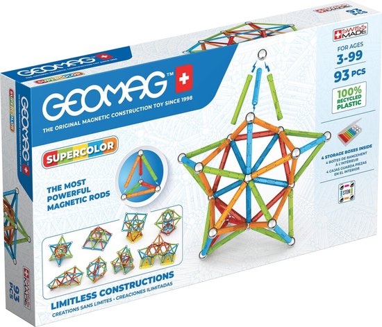 Geomag Super Color Recycled 93 stukjes van Geomag