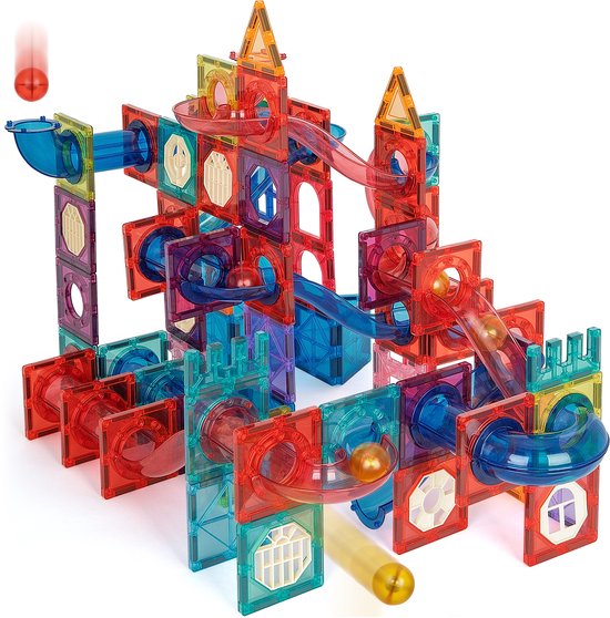 GILA Magnetische Knikkerbaan - Magnetisch Speelgoed - Knikkerbaan met Magneet - Educatief Speelgoed - Interactieve Knikkerbaan - 136 delig van GILA