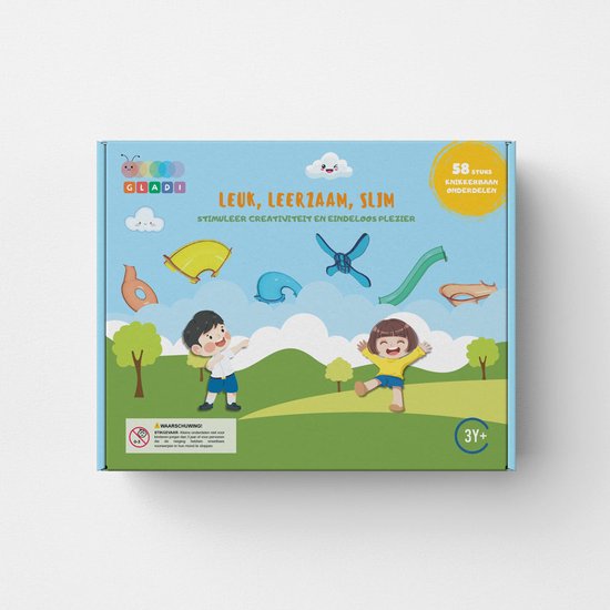Gladi 58-Delige Knikkerbaan Uitbreiding - Magnetisch Speelgoed Knikkerbaan - Magnetic Tiles - STEM Speelgoed voor 3 t/m 12 Jaar - Magnetische Tegels - Magnetische Bouwstenen - Educatief Speelgoed - Speelgoed Cadeau van Merkloos