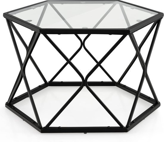 Glazen tafel 65 x 56 x 40 cm van Merkloos