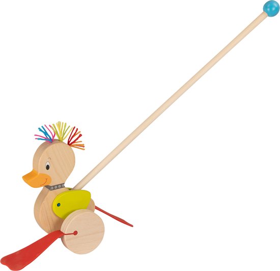 Goki Houten Duwfiguur Eend van Goki