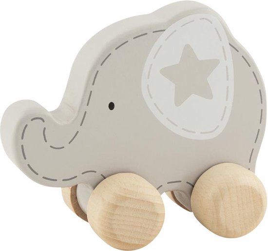 Goki Houten Duwfiguur Olifant van Goki