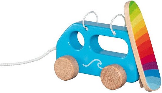Goki Houten Trekfiguur Surfwagen van Goki
