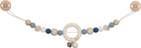 Goki Houten Wandelwagenketting Ster Blauw met Clips van Goki