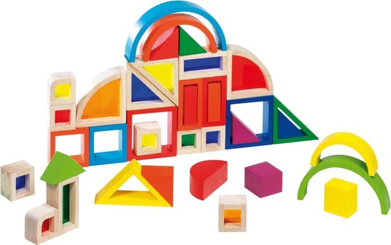 Goki Rainbow building blocks with windows van Goki