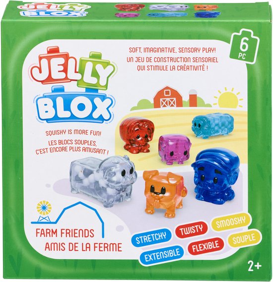 Goliath Jelly Blox - Farm Friends - Zes Karakters - Constructiespeelgoed - Zachte Bouwblokken - Pijnvrij Spelen - Vanaf 2 jaar - BPA vrij van Merkloos