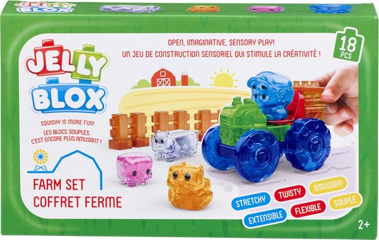 Goliath Jelly Blox Farm Set - Met Trekker - Constructiespeelgoed - Zachte Bouwblokken - Pijnvrij Spelen - Vanaf 2 jaar - BPA vrij van Merkloos