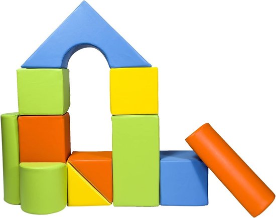 Grote Bouwstenen - Schuimblokken Slotset - Creatief Spelen - Zacht en Veilig - 11 Delen - Multicolor van Merkloos