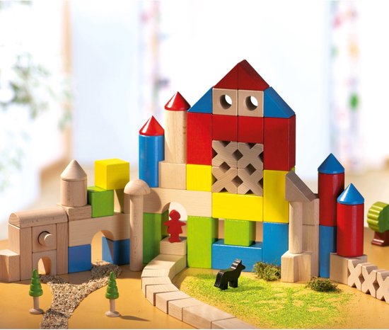 Haba Gekleurde houten blokken - 30-delig basispakket vanaf 1 jaar van Haba