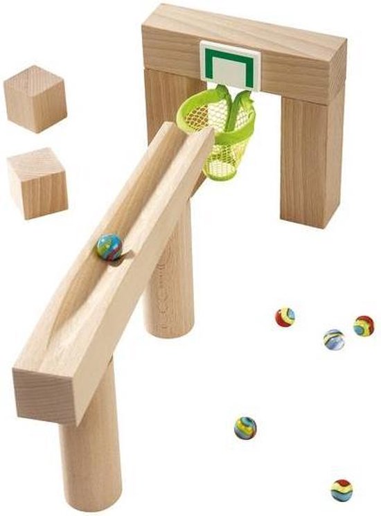 Haba Knikkerbaan Uitbreidingsset Basketbalkorf van Merkloos