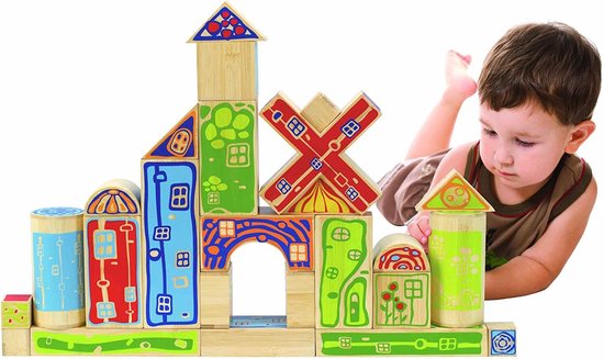 HAPE Organeco Blocks - 987616 - Bamboe - 25 delig - Biologisch en Ecologisch van Hape