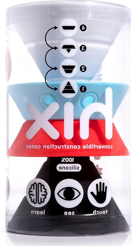 Hix Bouwstenen - Siliconen Kegels - Motorische Vaardigheden Trainen - Bekroond Constructiespel - 69 Gram - Nordic Colors van Merkloos